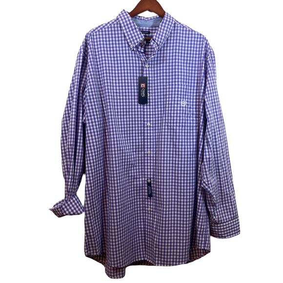 Chaps Other - Chaps Button Down Purple White Checkered Size 2XLT